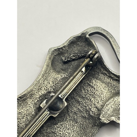 JJ JONETTE Signed Brooch Pin Pewter Cow J90 - Picture 6 of 6